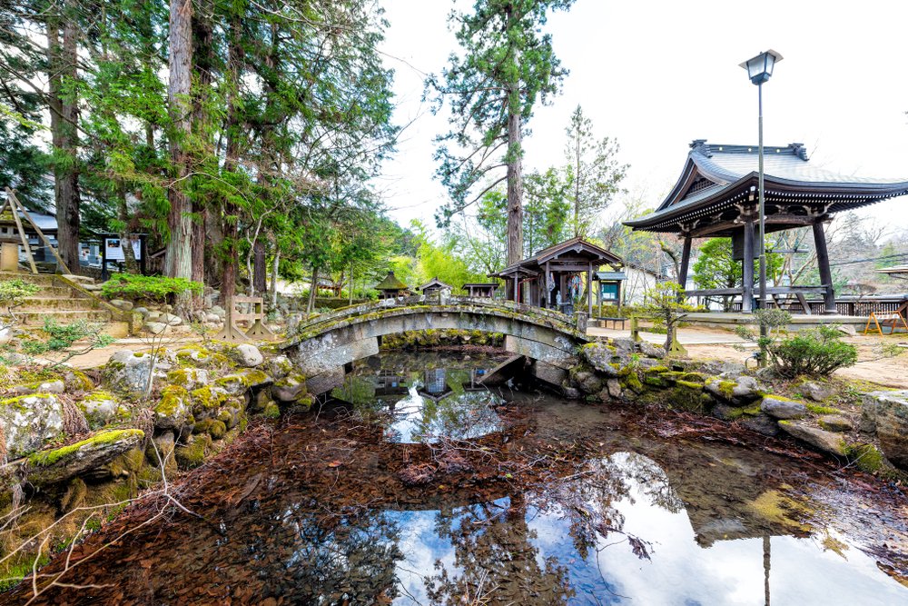 Higashiyama Promenade With Small Lake Surrounded By Trees