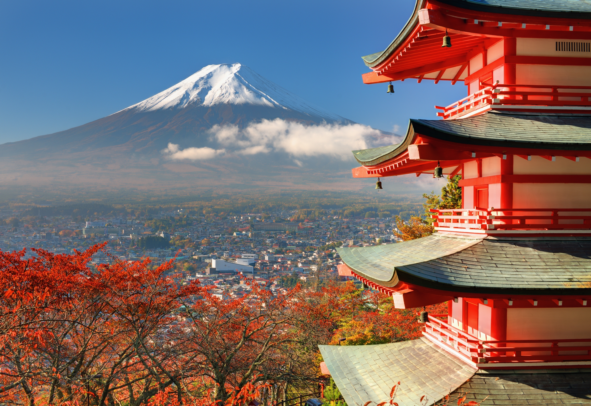 10 Day Best Of Japan Private Tour Package - Mt. Fuji Viewed From Behind Chureito Pagoda.
