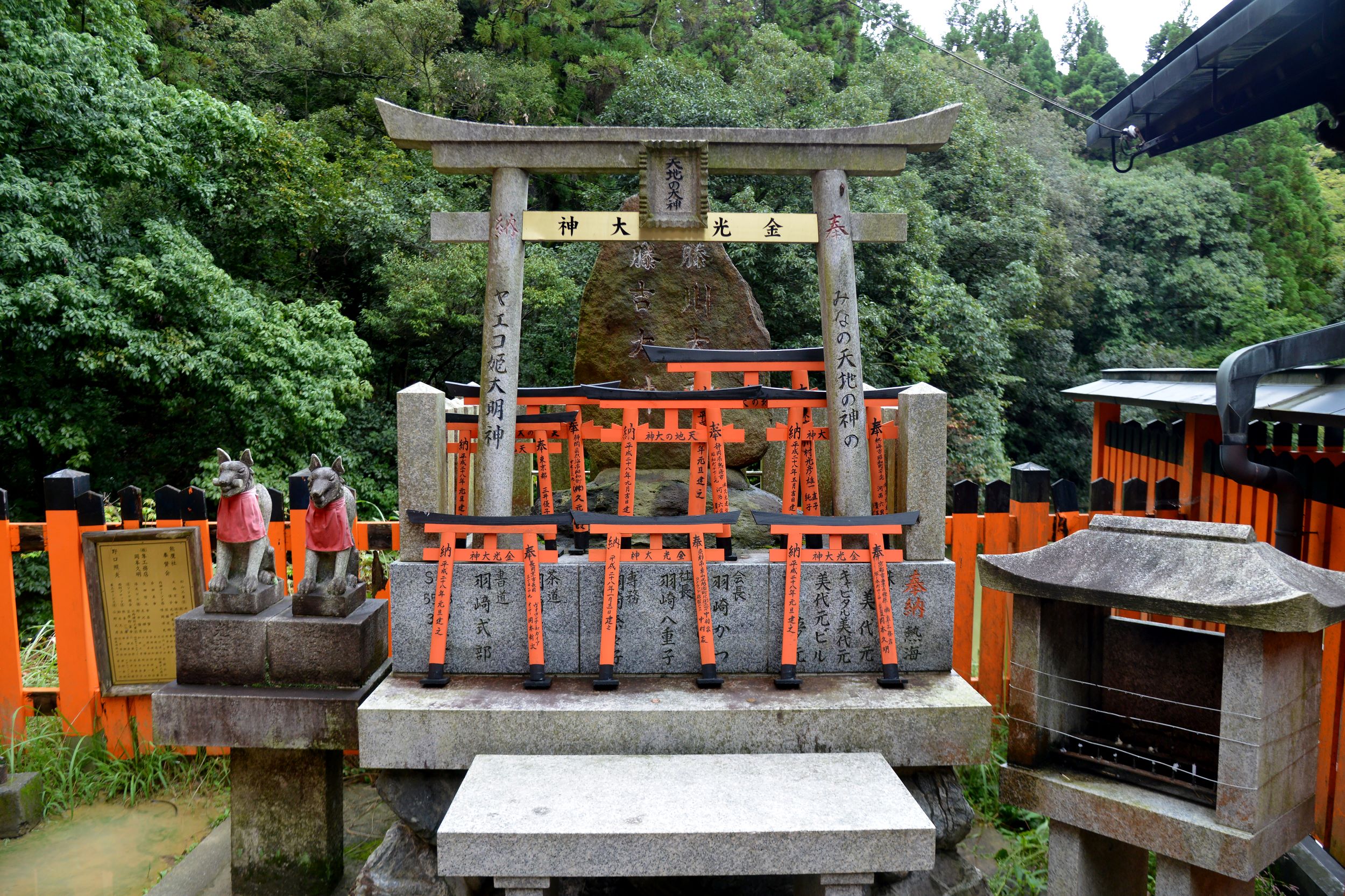 Small Red Torii Gates Along The Walkway At Fushimi Inari Shrine